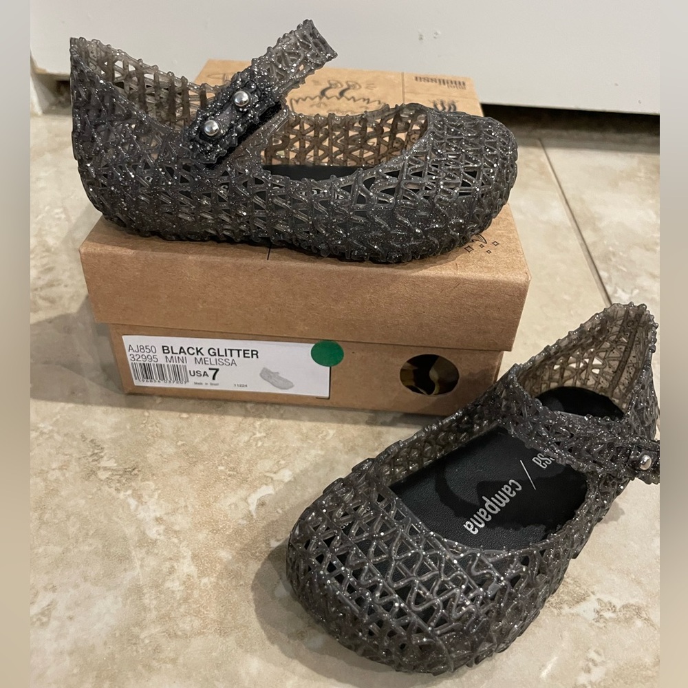 Mini Melissa Campana Black Glitter